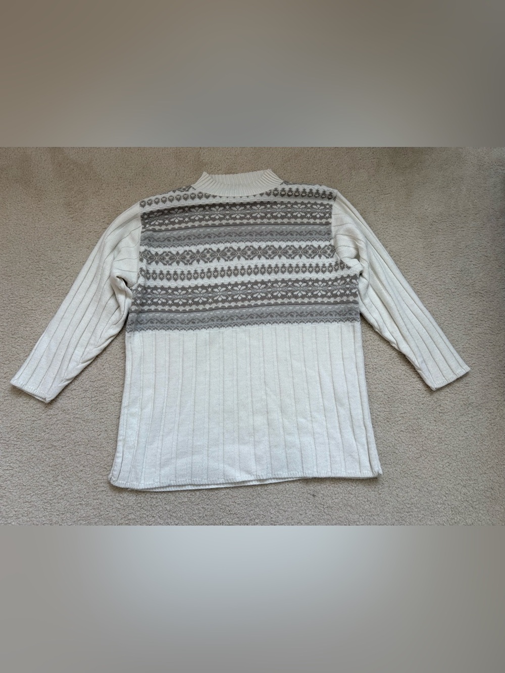 Vintage Beldoch Popper fair isle coastal grandma oversized ribbed sweater sz XL